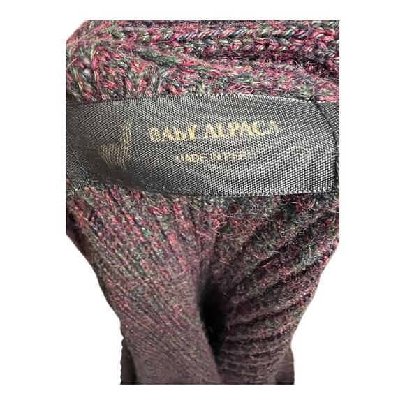 Baby Alpaca Womens Sweater Purple open front Cardigan Twee Preppy Medium Layers - Picture 6 of 7